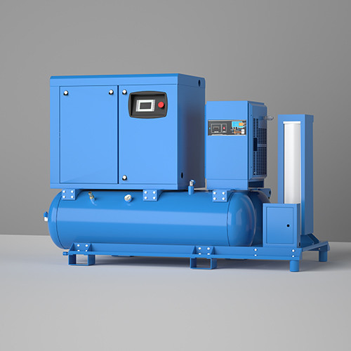 5 em 1 22kw Compressor de ar de parafuso de conversão de frequência de ímã permanente de dois tanques